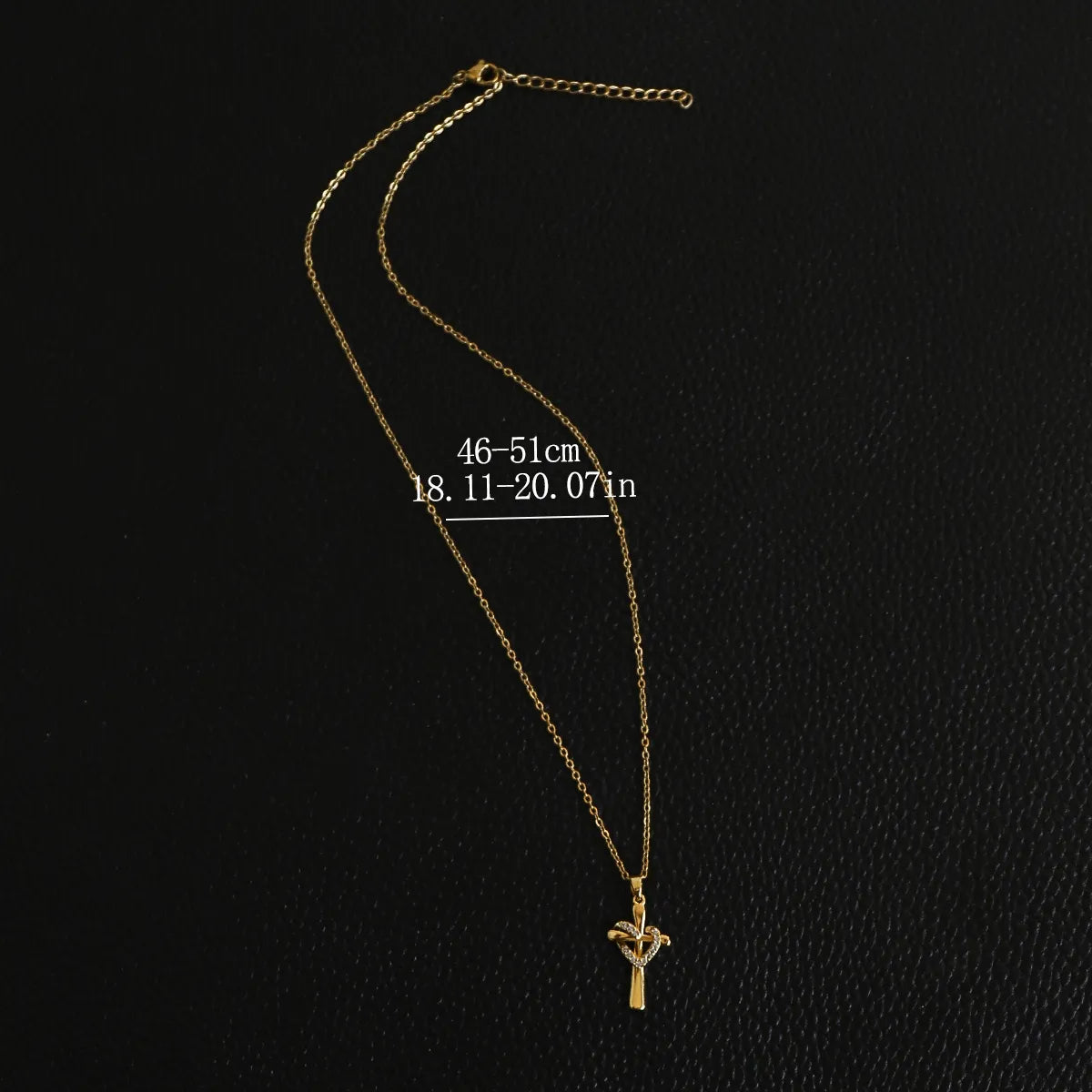 Glam Modern Style Shiny Cross Stainless Steel Copper Plating Inlay Zircon Gold Plated Pendant Necklace