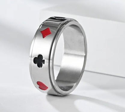 Glam Poker Stainless Steel Plating Unisex Rings