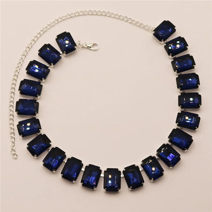 Glam Queen Square Alloy Rhinestones Women's Choker