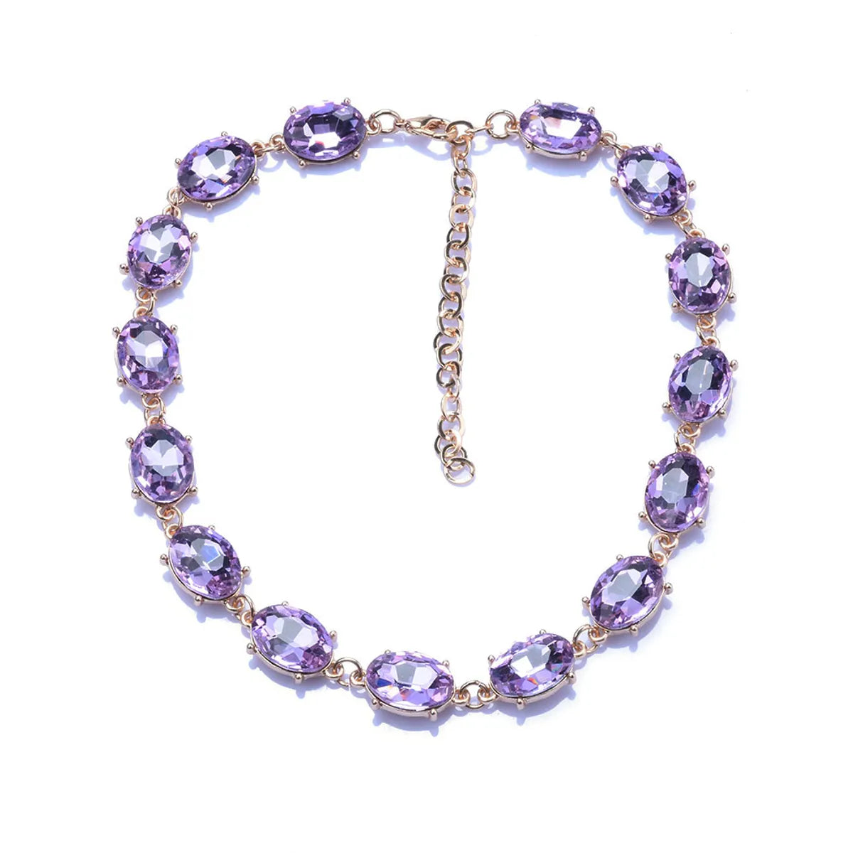 Glam Retro Oval Crystal Rhinestones Alloy Wholesale Bracelets Necklace