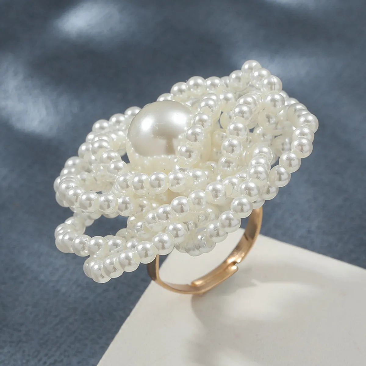 Glam Romantic Flower Imitation Pearl Alloy Women'S Rings