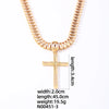 Copper Glam Shiny Plating Inlay Cross Rectangle Zircon Pendant Necklace