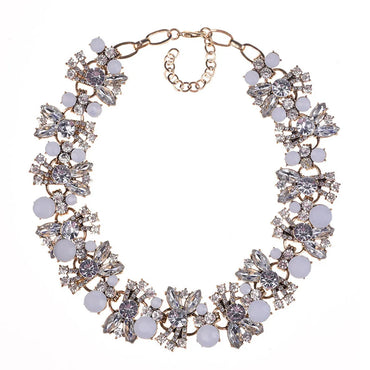 Glam Shiny Flower Alloy Inlay Artificial Crystal Women's Necklace