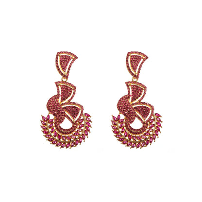 Glam Shiny Leaves Alloy Plating Inlay Rhinestones Glass Gold Plated Silver Plated Women'S Drop Earrings