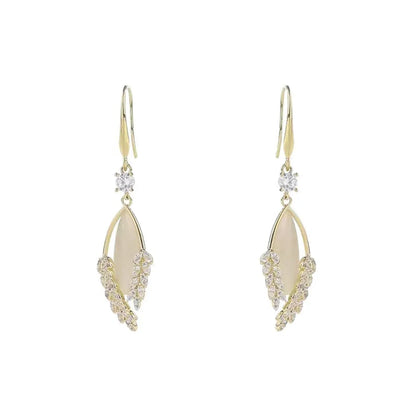 Glam Simple Style Round Alloy Inlay Zircon Women's Drop Earrings