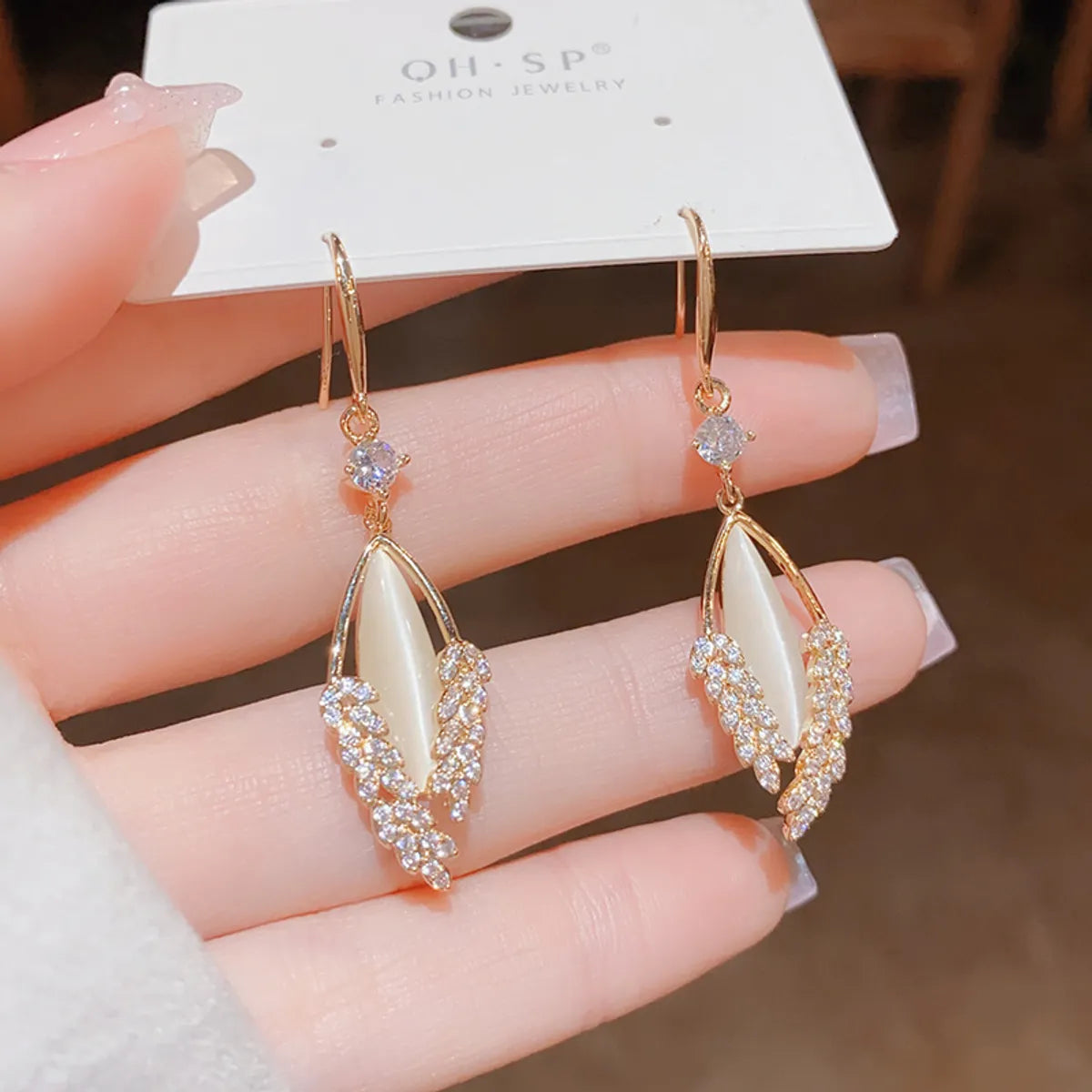 Glam Simple Style Round Alloy Inlay Zircon Women's Drop Earrings