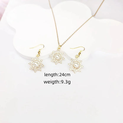 Glam Simple Style Snowflake Alloy Inlay Zircon Women's Jewelry Set