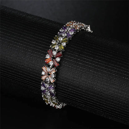 Glam Snowflake Copper Plating Inlay Zircon Bracelets