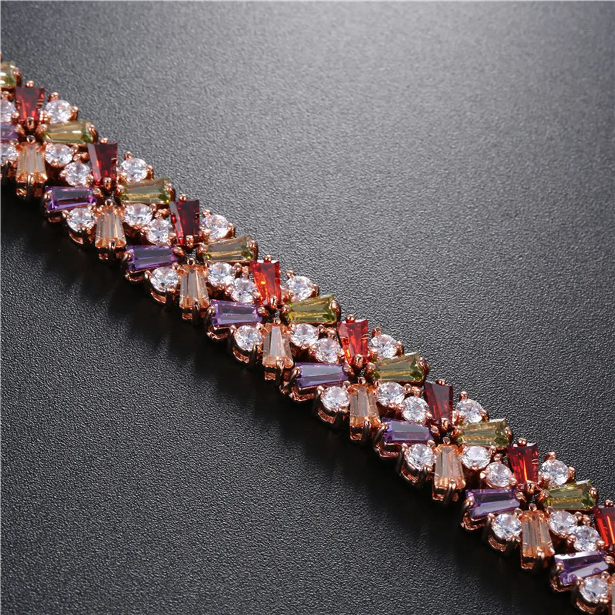 Glam Snowflake Copper Plating Inlay Zircon Bracelets