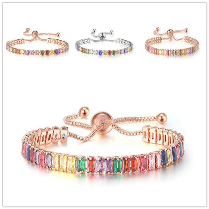 Glam Square Alloy Plating Zircon Women'S Bracelets