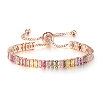 Glam Square Alloy Plating Zircon Women'S Bracelets