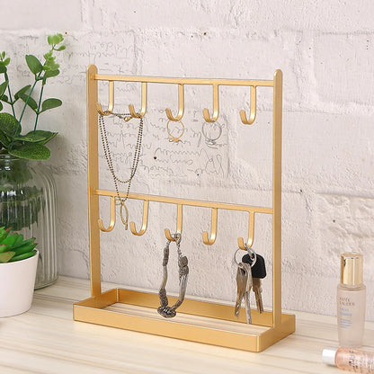 Glam Square Metal Jewelry Rack