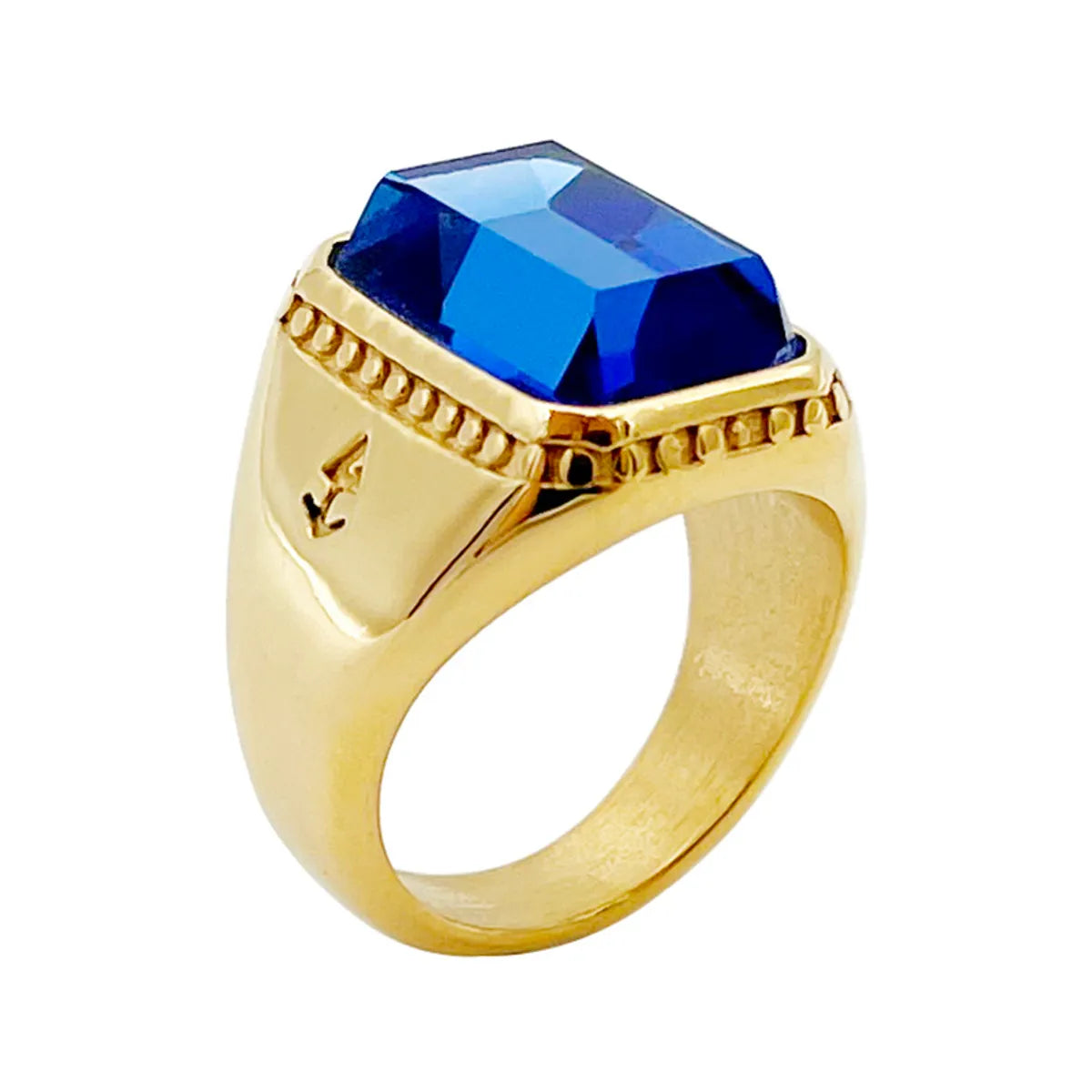 Glam Square Stainless Steel Plating Inlay Zircon Gold Plated Open Rings