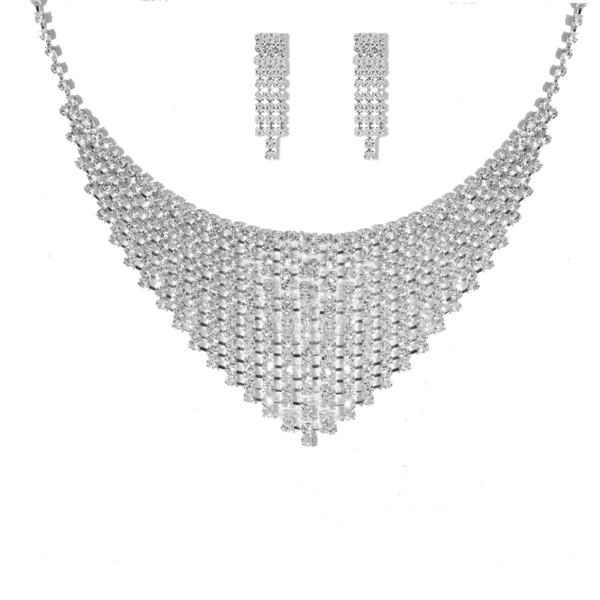 Glam Tassel Solid Color Alloy Inlay Rhinestones Women'S Jewelry Set