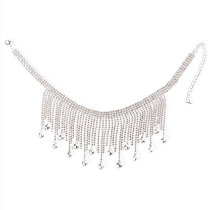 Glam Water Droplets Alloy Tassel Plating Rhinestones Women's Choker