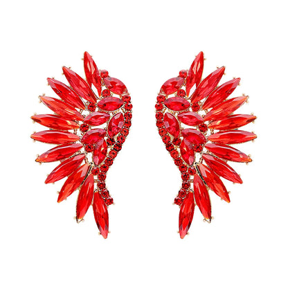 Glam Wings Alloy Inlay Rhinestones Women's Ear Studs 1 Pair