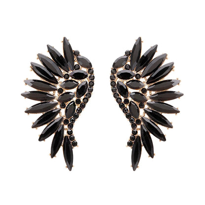 Glam Wings Alloy Inlay Rhinestones Women's Ear Studs 1 Pair