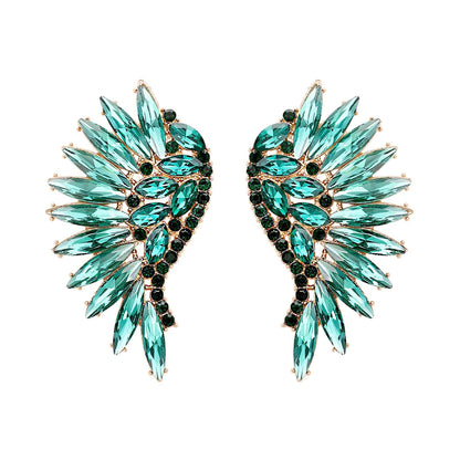 Glam Wings Alloy Inlay Rhinestones Women's Ear Studs 1 Pair