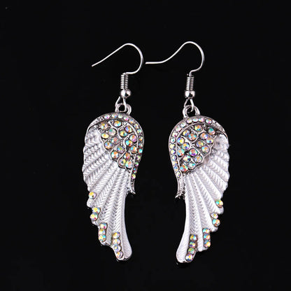 Glam Wings Alloy Plating Inlay Artificial Diamond Women'S Earrings Necklace