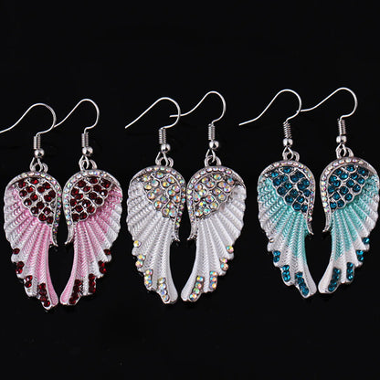 Glam Wings Alloy Plating Inlay Artificial Diamond Women'S Earrings Necklace