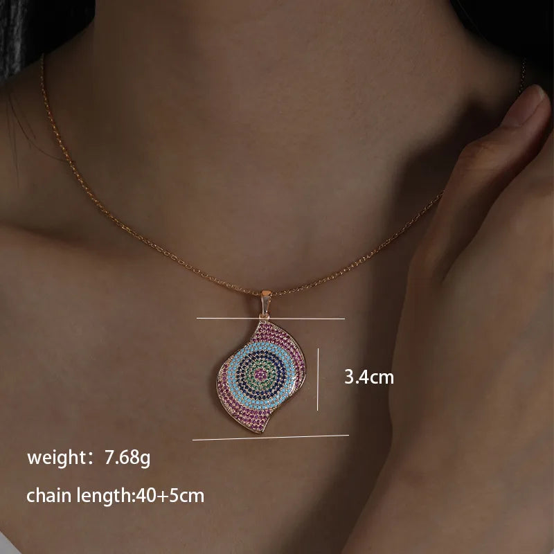 Glam Xuping Geometric Copper Alloy Plating Inlay Artificial Diamond 18k Gold Plated Women'S Pendant Necklace