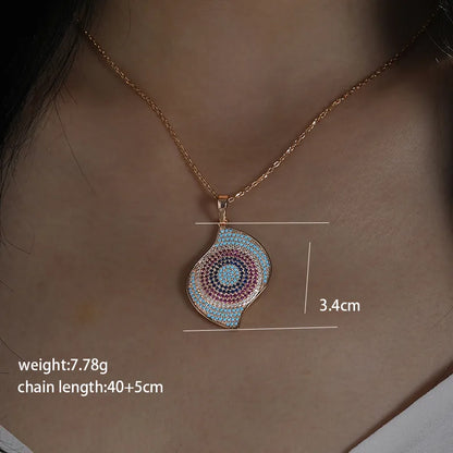 Glam Xuping Geometric Copper Alloy Plating Inlay Artificial Diamond 18k Gold Plated Women'S Pendant Necklace