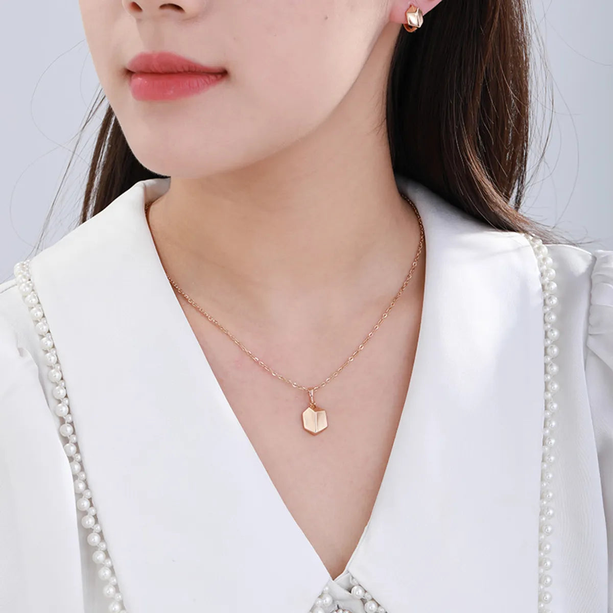 Glam XUPING Simple Style Geometric Alloy Copper Alloy Inlay Artificial Gemstones 18K Gold Plated Women'S Earrings Necklace