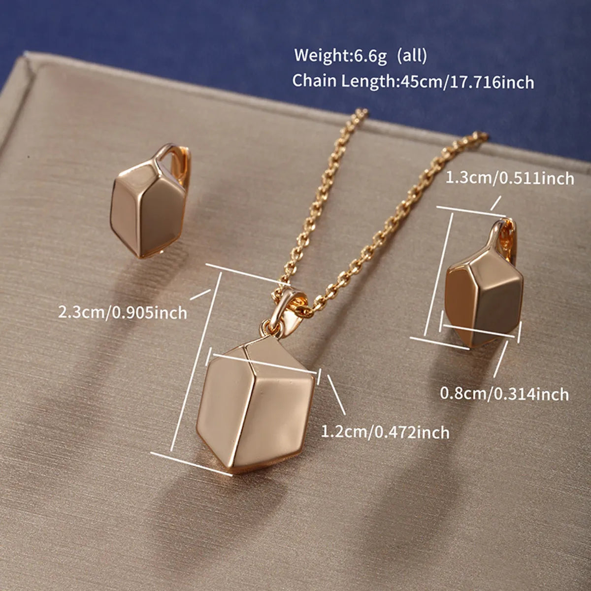 Glam XUPING Simple Style Geometric Alloy Copper Alloy Inlay Artificial Gemstones 18K Gold Plated Women'S Earrings Necklace