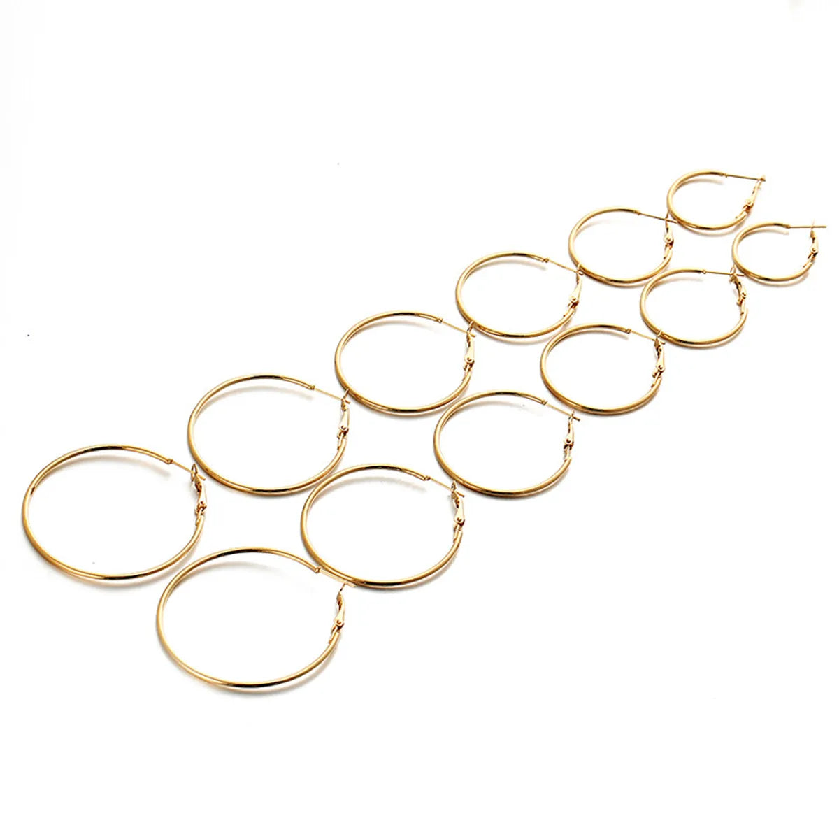 Retro Geometric Plating Iron Hoop Earrings