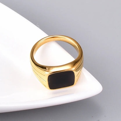 Gold Titanium Steel Simple Ring