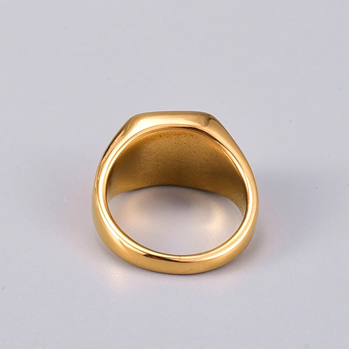 Gold Titanium Steel Simple Ring