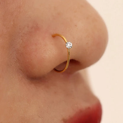 Geometric Metal Plating Nose Ring