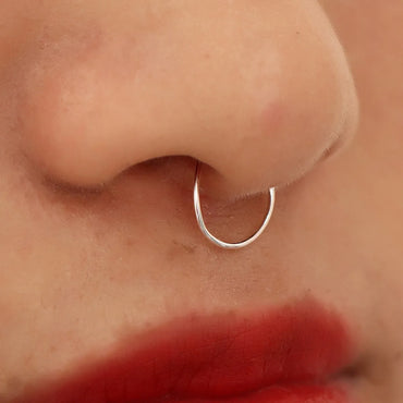 Geometric Metal Plating Nose Ring