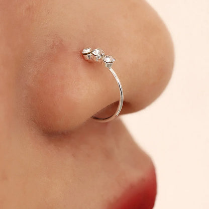 Geometric Metal Plating Nose Ring