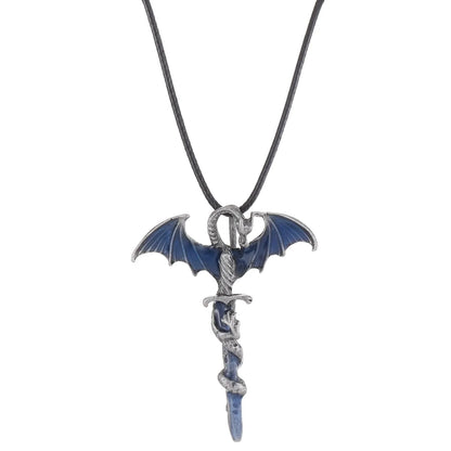 Gothic Bat Dragon Alloy Unisex Pendant Necklace