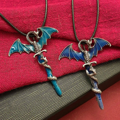 Gothic Bat Dragon Alloy Unisex Pendant Necklace