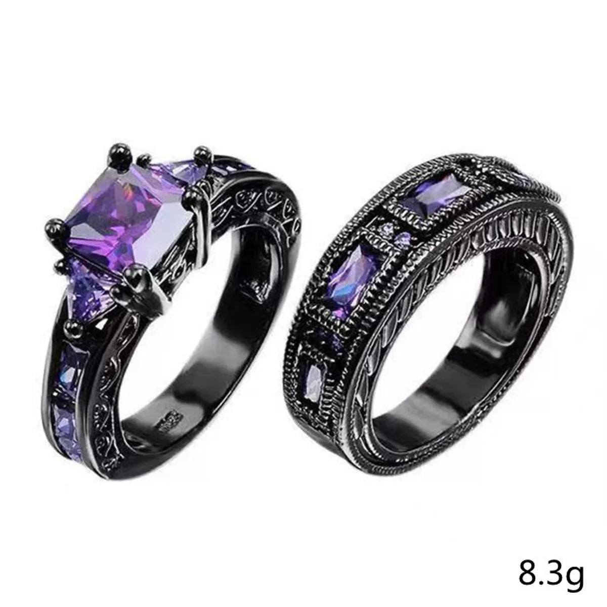 Gothic Constellation Alloy Plating Inlay Rhinestones Rings