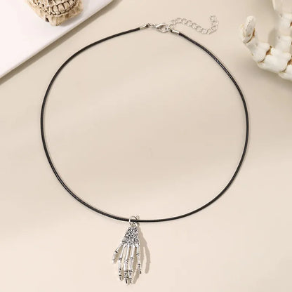 Gothic Cool Style Halloween Pattern Letter Heart Shape Alloy Polyester Wholesale Pendant Necklace