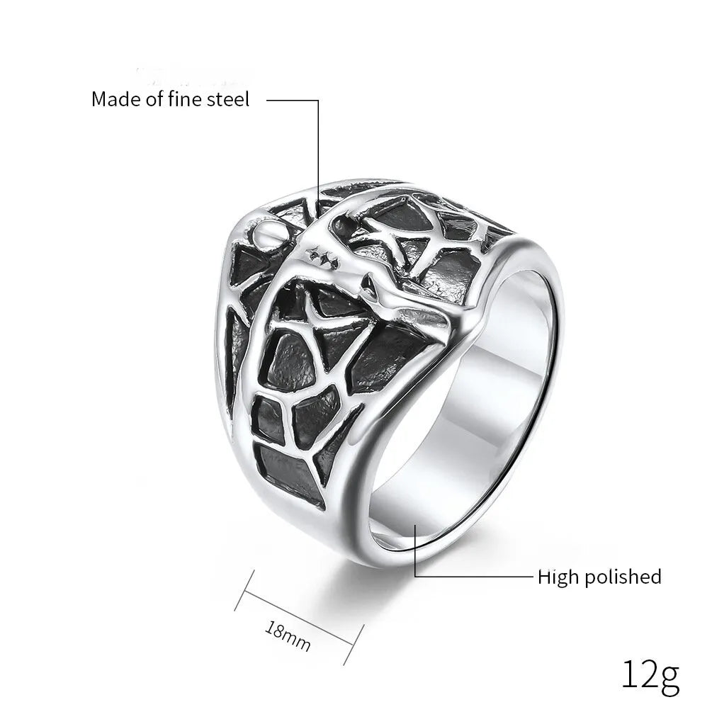 Gothic Cool Style Human 304 Stainless Steel 18K Gold Plated Men'S Rings