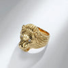 Gothic Cool Style Lion 304 Stainless Steel Inlay Rhinestones 18K Gold Plated Men'S Rings