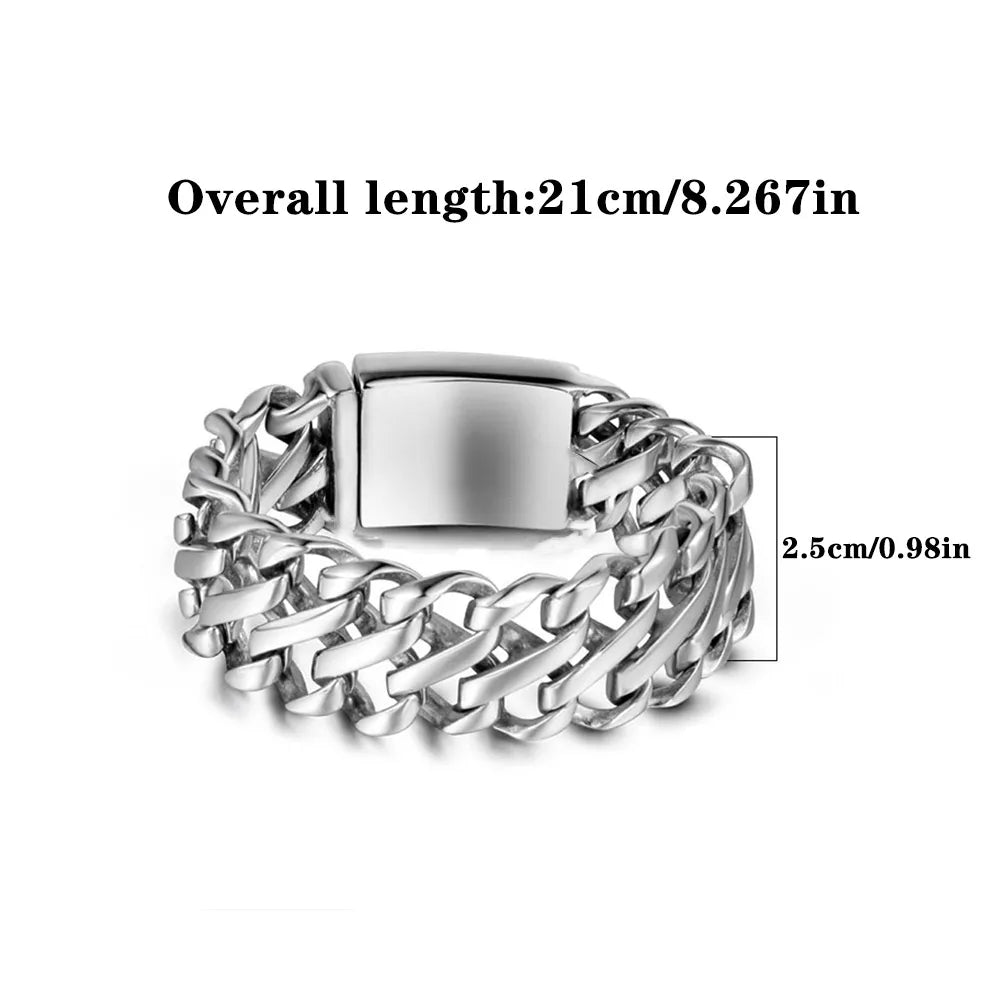 Gothic Cool Style Solid Color 304 Stainless Steel Men'S Bracelets