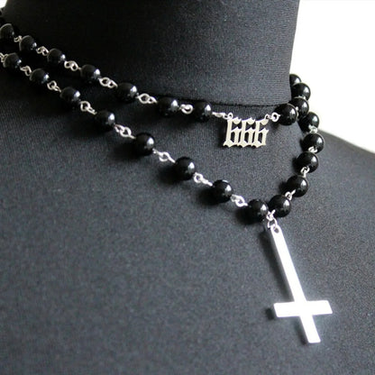 Gothic Cross Alloy Plating Unisex Necklace