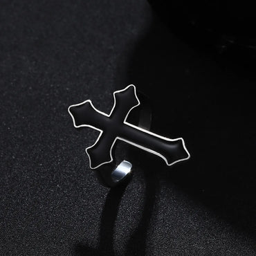 Gothic Cross Alloy Unisex Open Ring 1 Piece