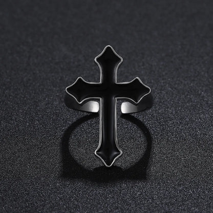 Gothic Cross Alloy Unisex Open Ring 1 Piece