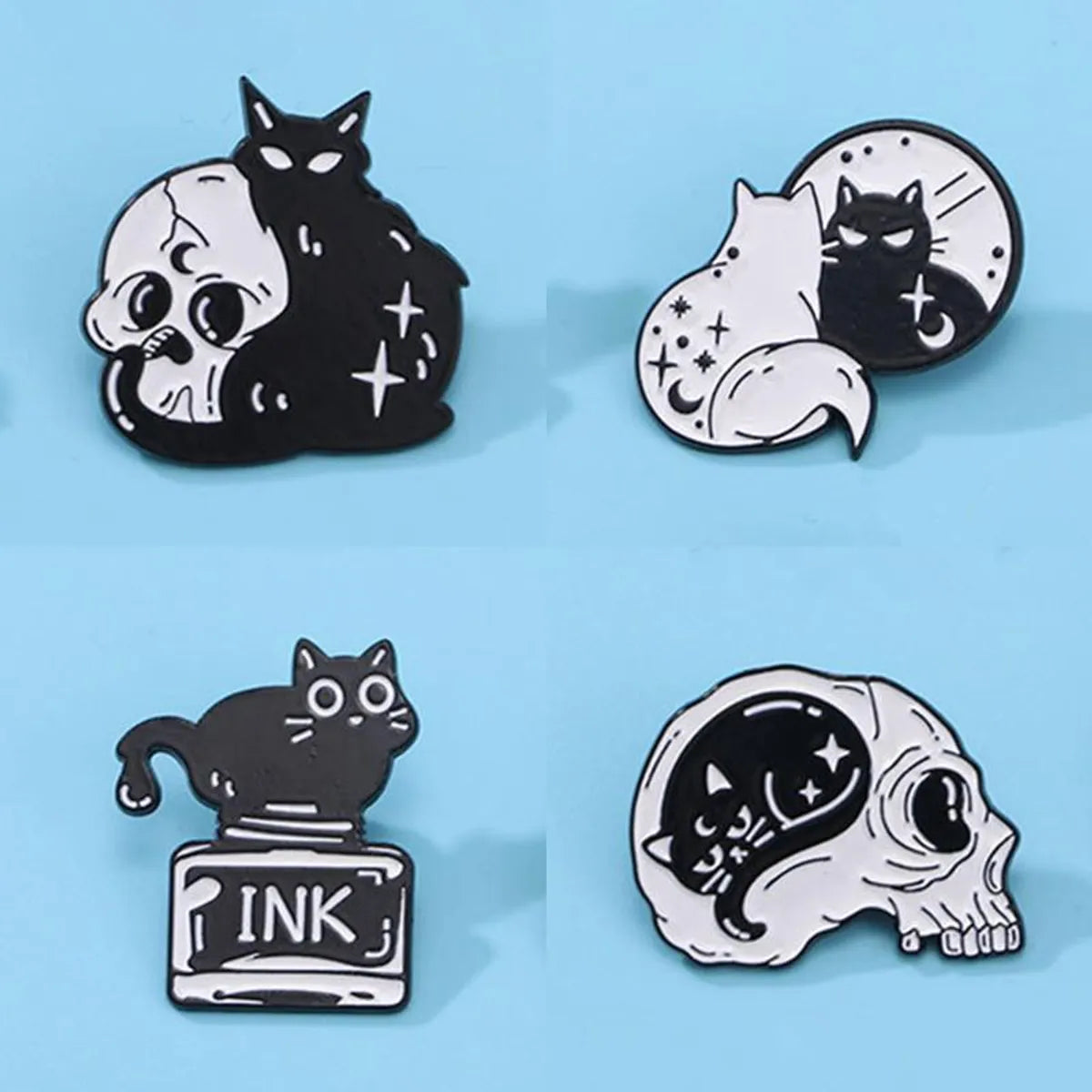 Gothic Funny Cat Alloy Unisex Brooches