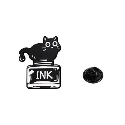 Gothic Funny Cat Alloy Unisex Brooches