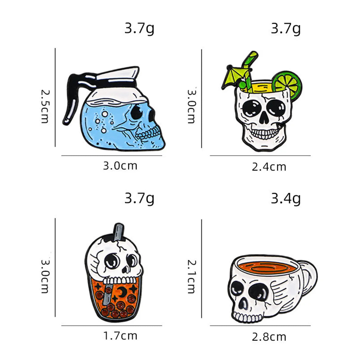 Gothic Funny Cool Style Skull Alloy Unisex Brooches