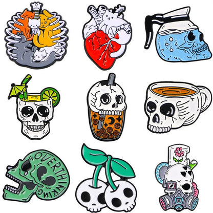 Gothic Funny Cool Style Skull Alloy Unisex Brooches