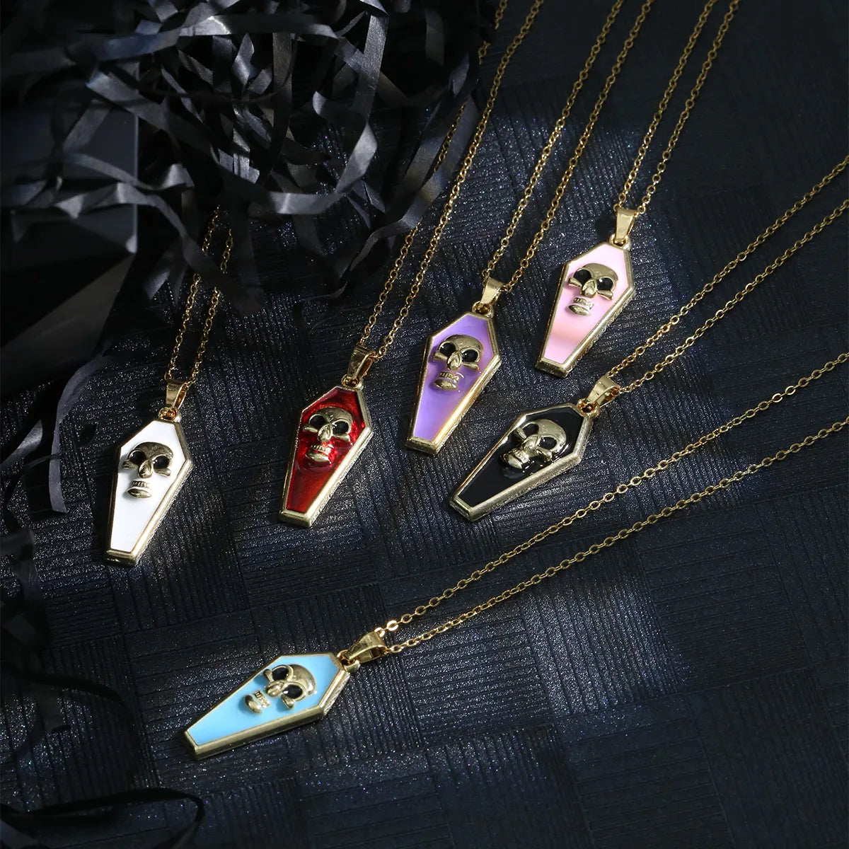 Gothic Funny Simple Style Skull K Gold Plated 304 Stainless Steel Alloy Wholesale Pendant Necklace