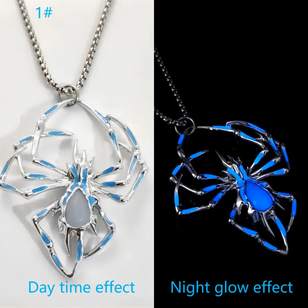 Gothic Funny Spider Alloy Titanium Steel Halloween Unisex Pendant Necklace